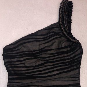 Black & Stud Evening Tank/Blouse